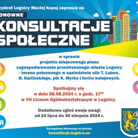 powiększ zdjęcie: Konsultacje społeczne w Legnicy: Zaproszenie do udziału w dyskusjach publicznych