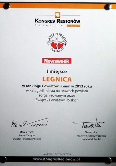 ZPP I miejsce Legnica za 2013 rok