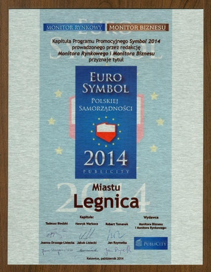 Legnica wyróżniona EuroSymbolem 2014