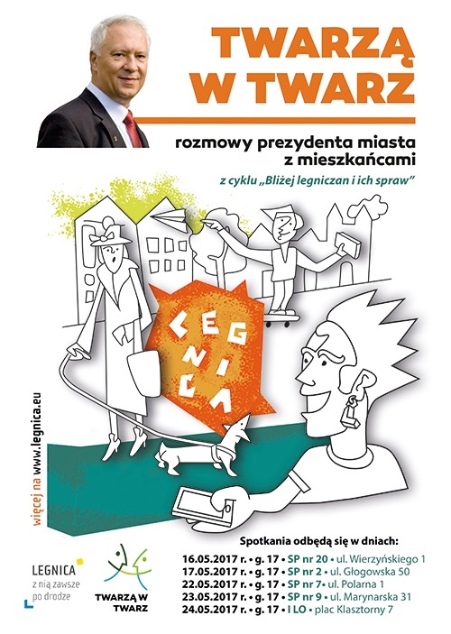 plakat Twarzą w Twarz z prezydentem miasta